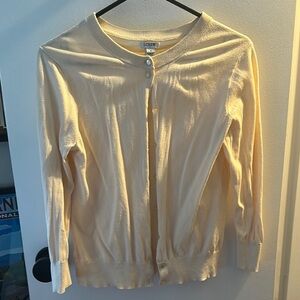 J. Crew Light Cream Button-Up Cardigan